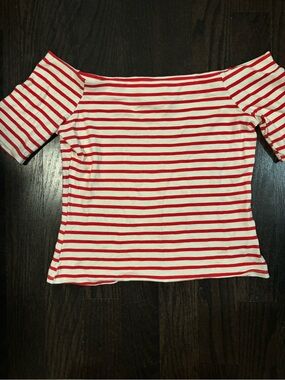 Off-Shoulder boat neck H&M Stripe Top
